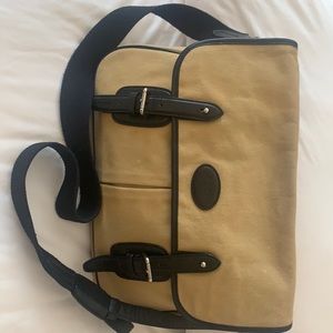 Mulberry Natural Canvas Black Leather messenger